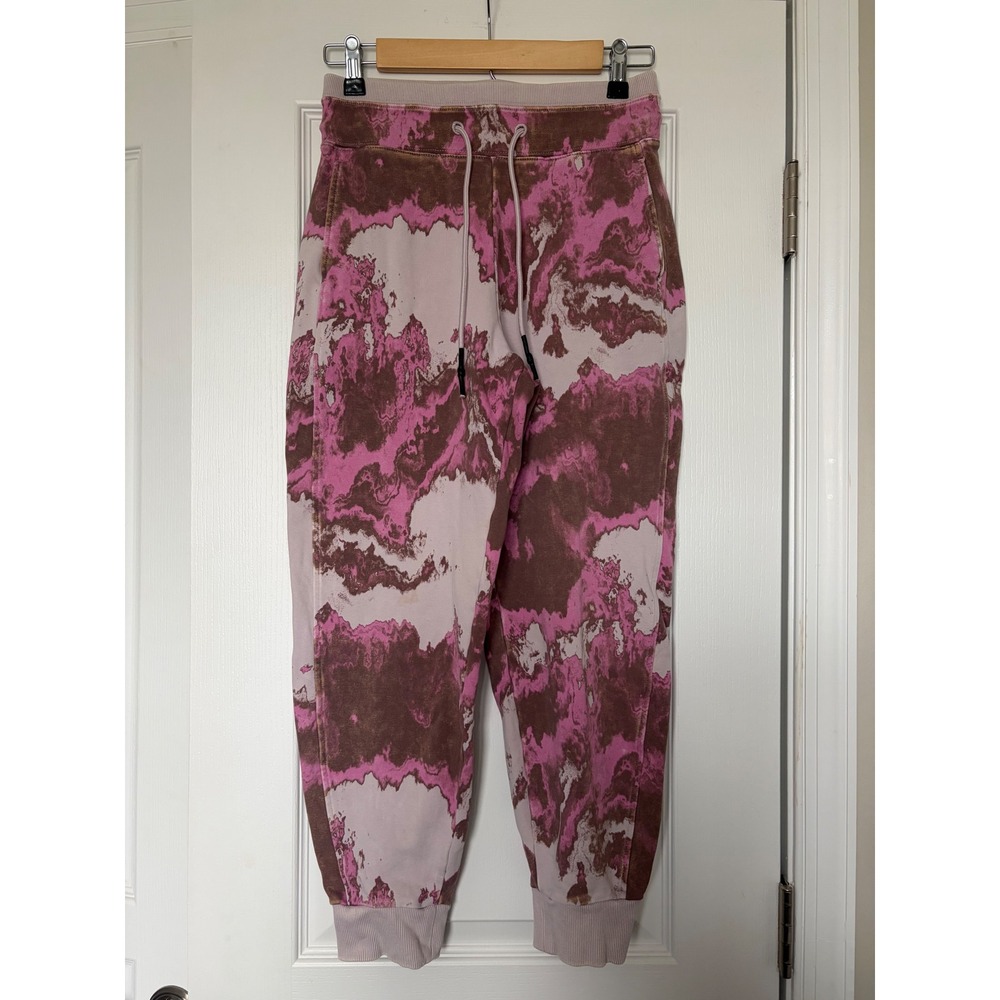 JoyLab Pink Brown Tie Dye Jogger Sweatpants XS High Rise Drawstring Fleece Pants